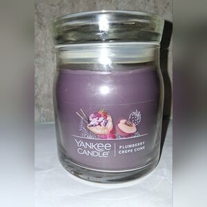 Yankee Candle PLUMBERRY CREPE CONE 13oz Signature 2 Wick Jar RARE SCENT